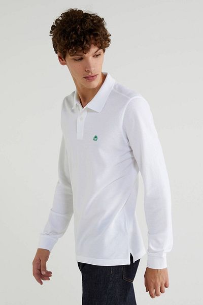 United Colors of Benetton Мъжка бяла тениска с поло яка (код на модела: 124A3089J3204)