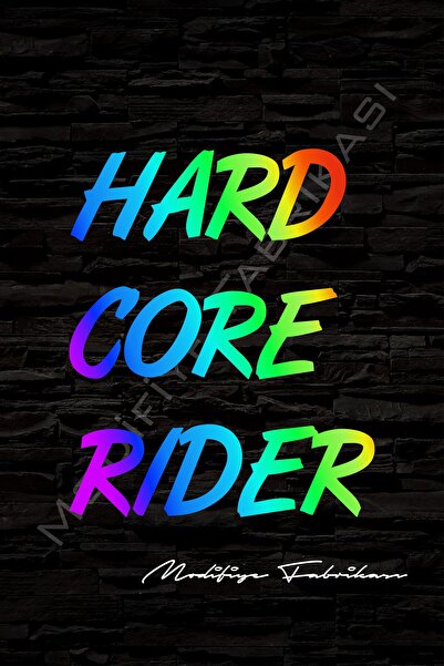Modifiye Fabrikası Hard Core Rider Sticker Folyo - Hologram - 15 X 18 cm