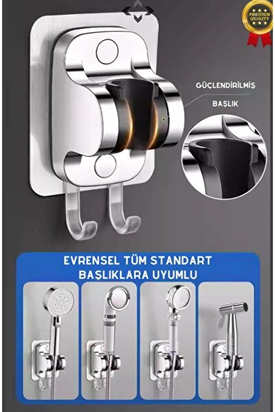 Home Yapışkanlı Duş Başlığı Tutucu , Ayarlanabilir Su Geçirmez Yapışkanlı Maf...