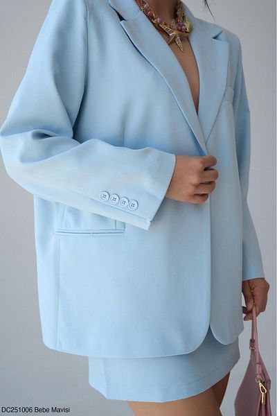 CADDELAMODA Women's Colorful Linen Oversize Blazer Jacket