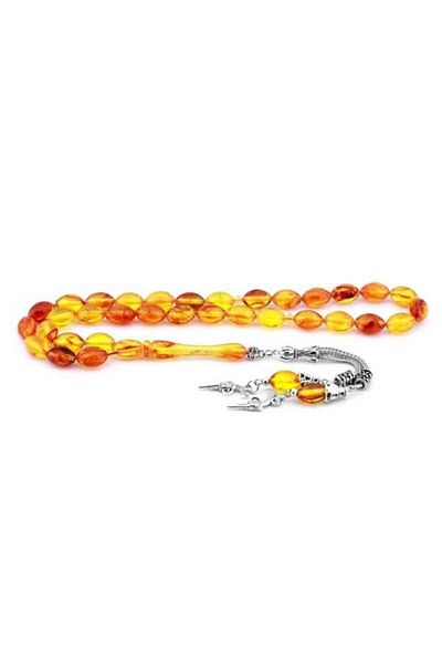 Midyat Gümüş Dünyası Powder Press Amber Prayer Beads - Comfortable Cut