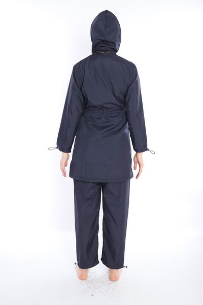 TUTUYA TEXTIL Lace-Up Detailed Hijab Swimsuit, Zippered Suit Oversized