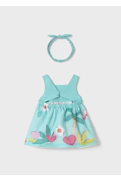 MAYORAL Newborn Girls Printed Dress with Headband