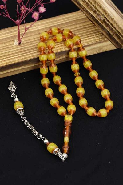 Midyat Gümüş Dünyası Powder Amber Rosary - Yellow Vernier