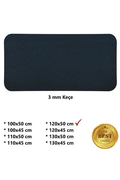 Next Craft Черна подложка за мишка, протектор за настолен компютър, голям размер, 3 мм филц