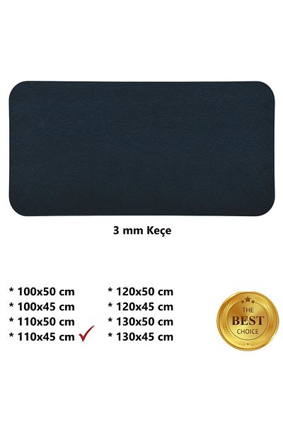 Next Craft Черна подложка за мишка, протектор за настолен компютър, голям размер, 3 мм филц