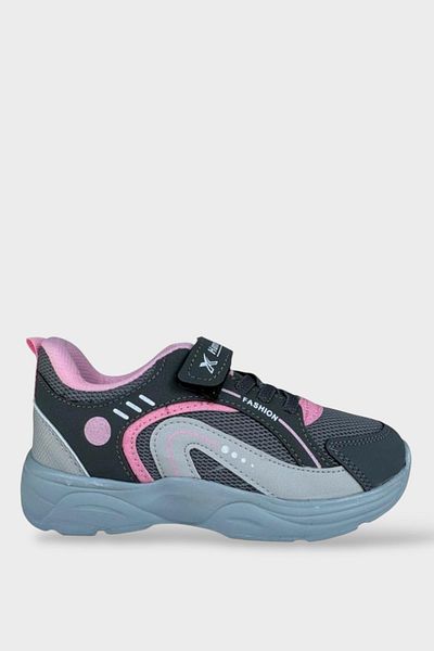 Liger Smoked - PINK Pantofi sport pentru copii, cu șireturi și velcro