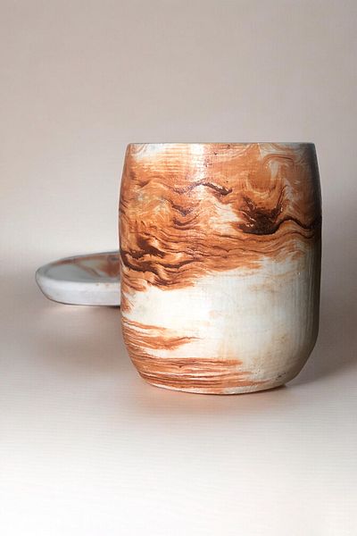 RocArt Home Βετόνινη θήκη οδοντόβουρτσας/θήκη για στυλό/βάζο Οβάλ