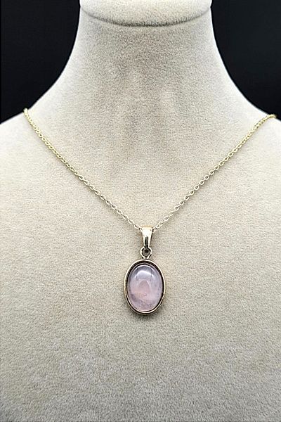 NBS Beautiful Naturel Stones Copper Pink Quartz Necklace Trend Pure Copper (Plated Chain) (Gift, Daily, Special Occasions)
