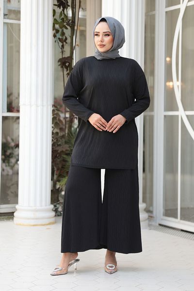 N.S NEVA STYLE Black Hijab Double Suit 12941S