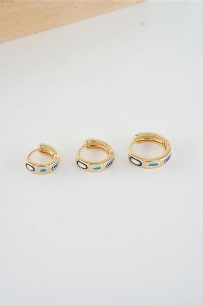 ARTEMİSİA Women's Vip Series Antiallergenic Helix Compatible Enameled 3-Piece Earring Set