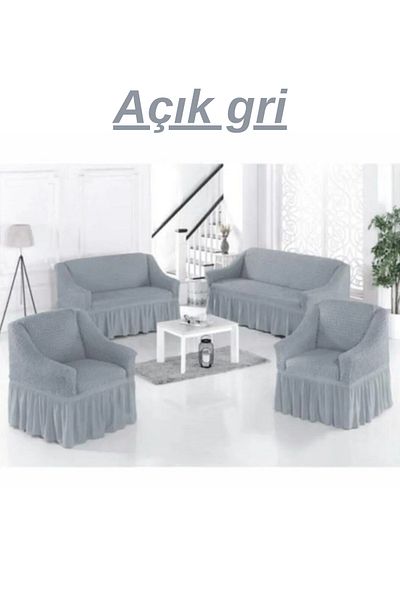 kanway Bürümcük 3+3+1+1 Washable Sofa Cover Set. Flexible Seat Cover on the Rubber.