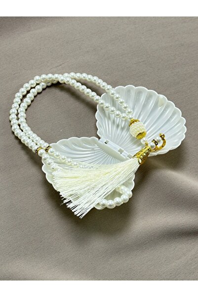 Deniz Elmasları Pearl Prayer Beads in Oyster Box - Special Mevlüt, Umrah, Haj...