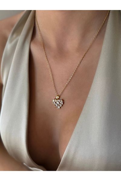 İNN JEWELLERY Steel Necklace with Tarnish Resistant Heart Figure (2 YEARS IMPORTER GUARANTEE)