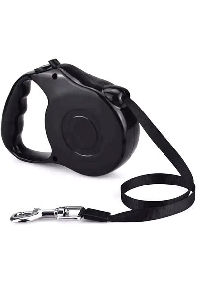 OEM Lesa Retractabila Automata cu carabina pentru caini, lungime sfoara 5m, culoare Neagra