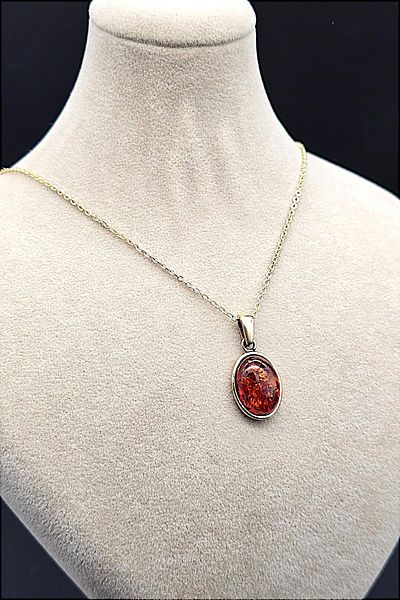 NBS Beautiful Naturel Stones Copper Amber Stone Necklace Trend Pure Copper (Plated Chain) (Gift, Daily, Special Occasions)