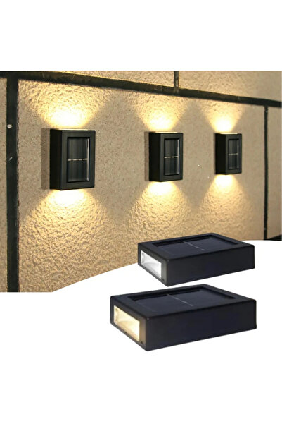 pazariz Güneş Enerjili Solar Lamba Aplik Led Teras Bahçe Veranda Çift Taraflı...