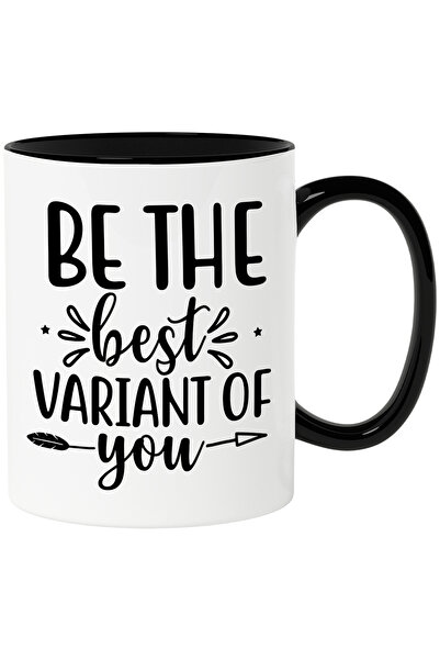 StoryGift Romania Cana cu mesaj care te indeamna sa fii cea mai buna varianta/versiune a ta cu Man, Cu Maner Negru