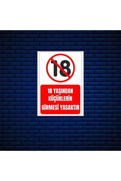 Girl Power 35 X 50 Prohibited Entrance of Those under 18 Warning Sign 3 mm Foil Printing on Decota