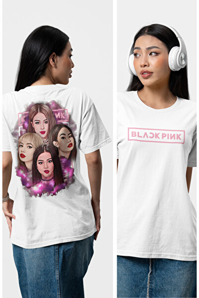 Fuddy Moda Blackpink grupa Natrag Štampano T-shirt, unisex K-Pop Štampano majica
