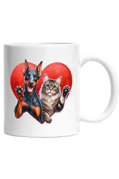 StoryGift Romania Cana cu o pisica si un caine | ilustratie | fac cu mana | c...