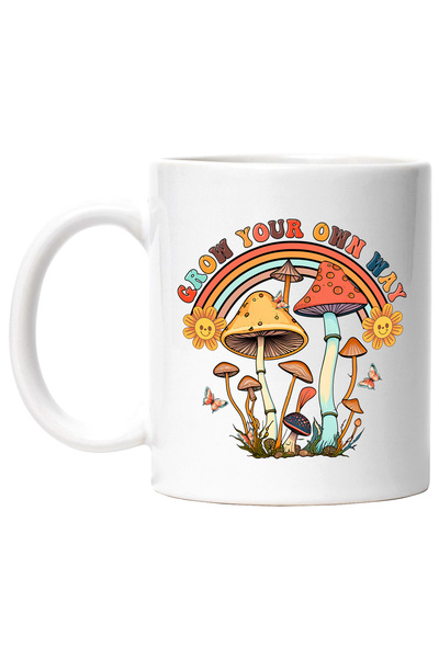 StoryGift Romania Cana cu mesajul "Grow your own way", stilul hippie, cultura...