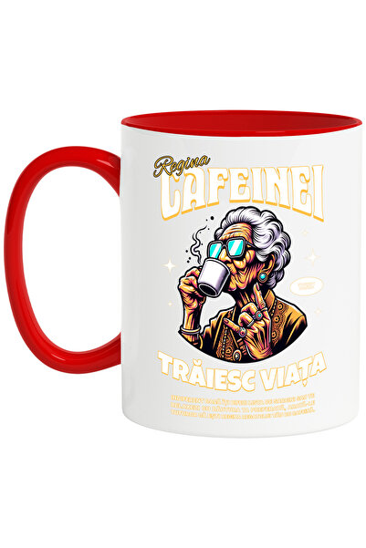 StoryGift Romania Cana Regina Cafeinei. Traiesc Viata, bunica, 330ml, Ceramic...