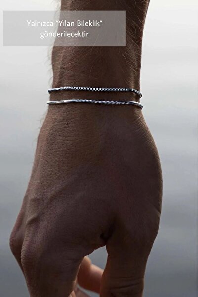 Ricco Jewellery 925 Ayar Gümüş Old Money İtalyan Yılan Bileklik • Made In Italy