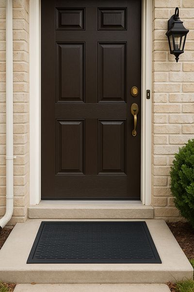 Hanedanev Durable Pvc Door Mat Decorative Black Door Front Mat 60 X 90