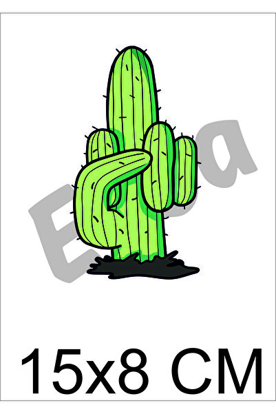 EYBA STİCKER ملصق مطبوع ملون على شكل صبار مضحك لسيارة قافلة مقاس 8 × 15 سم bsks24