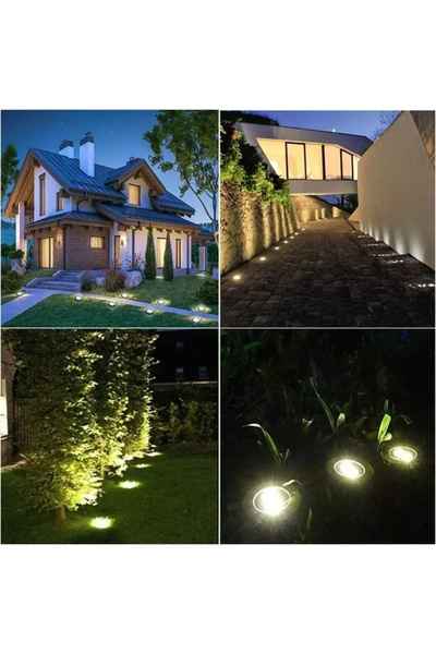 pazariz Solar Güneş Enerjili 8 Ledli Kazıklı Çim Zemin Bahçe Aydınlatma 3 W G...