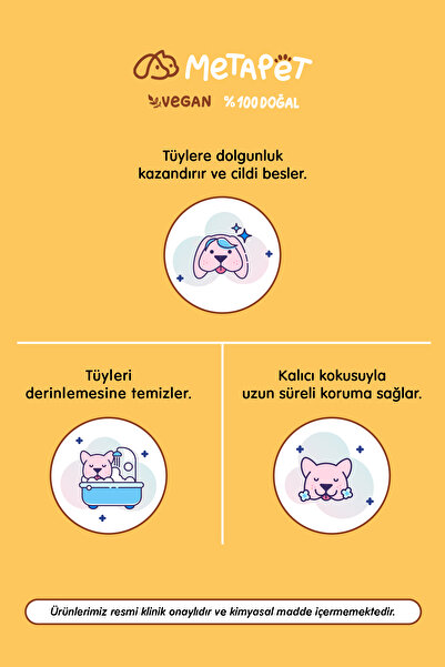 Metapet Organik Köpek Banyo Şampuanı Cookie - Yavru Ve Hassas Ciltli Köpeklere Uygun - Tüy Bakımı Ürünleri