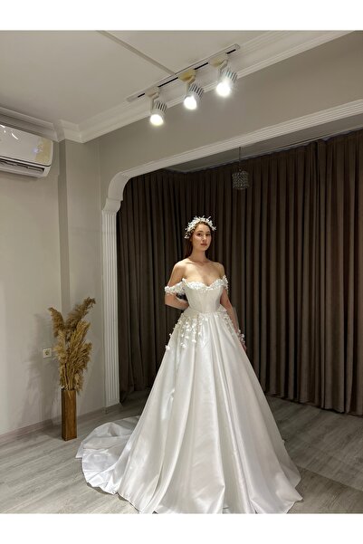 Emeluzunmoda Saten gelinlik