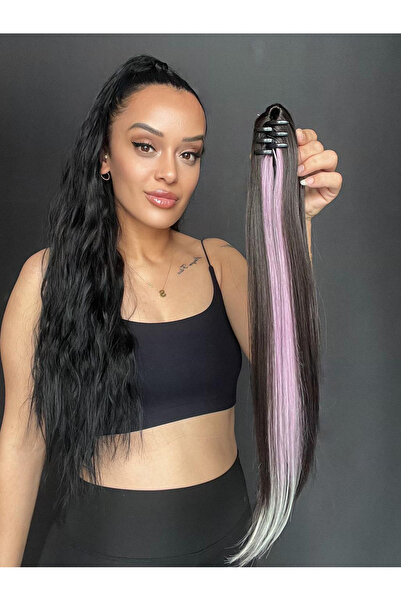 Suzan Peruk Tak ve Çık Tokalı Dalgalı At Kuyruğu - Mandallı postiş