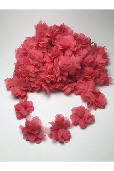 Hobigram Fuşya Lazer Gül Lazer Kesim Gül Süsleme Paketleme Malzemesi 10 Adet Organze Kumaş Yapay Çiçekler