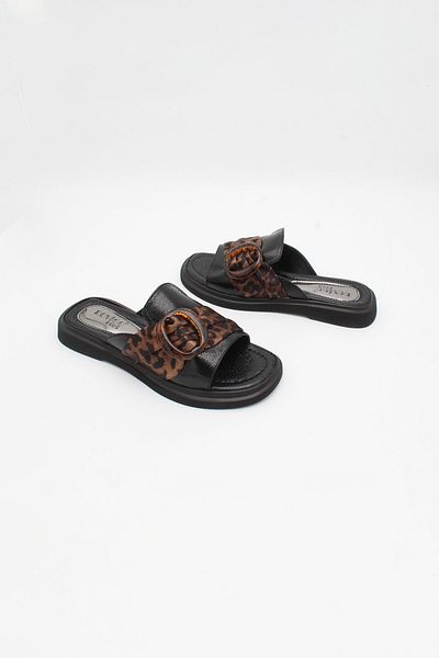 ENDİCAN 097 10 Women's Slippers Black Crinkle