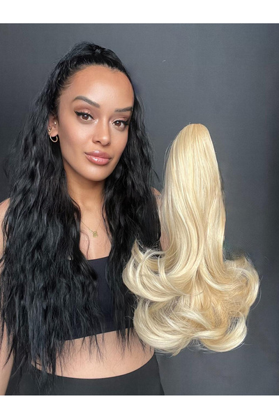 Suzan Peruk Röfleli Tak ve Çık Tokalı Dalgalı At Kuyruğu - Röfleli Postiş