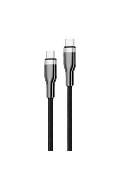 100W Type-C to Type-c Örgülü 1 m Şarj Kablosu Siyah (GLZA01)