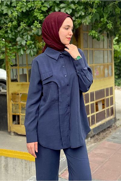 Moda Rosa 25y7535 - navy blue - double set with shirt