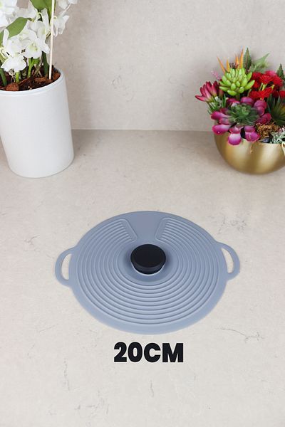 Destpak 20 cm Silicone Pot Pan Lid - Strong Vacuum - Fast Cooking - Cooker, Microwave Refrigerator