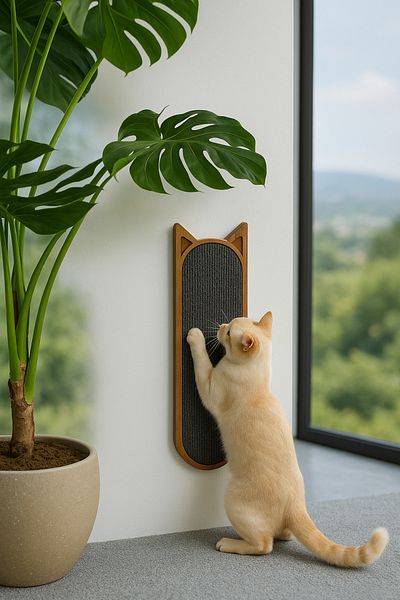 ESLENTA Wall Mounted Solid Wood Female Cat Scratching Board