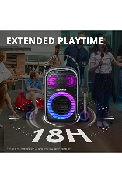 Tronsmart مكبر صوت محمول للحفلات بتقنية البلوتوث من ترونسمارت هالو 110، نظام ميكروفون كاريوكي، مقاوم للماء IPX6، وقت تشغيل يصل إلى 18 ساعة