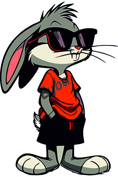 EYBA STİCKER ملصق طباعة ملون على شكل أرنب مقاس 19x13 سم bsks22