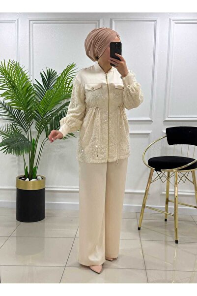 masalabiyem 0710 K 500 EKRU SATEN PAYETLİ TAKIM