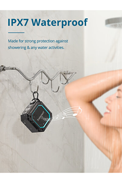 Tronsmart مكبر صوت محمول بتقنية البلوتوث من ترونسمارت جروف 2، صوت جهير عميق، مقاوم للماء بمعيار IPX7، وقت تشغيل يصل إلى 18 ساعة، منفذ AUX، بطاقة TF