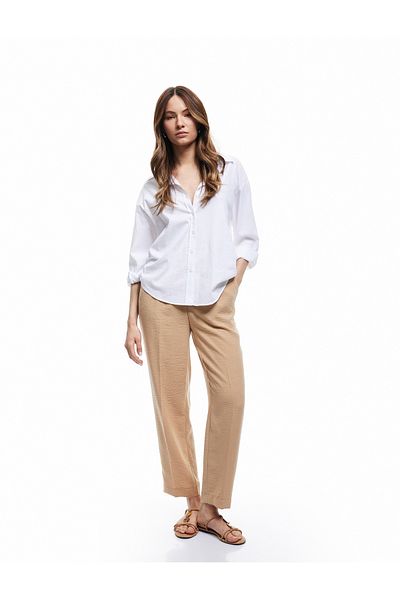 Koton Regular Waist Pleat Detailed Pocket Carrot Cut Pants