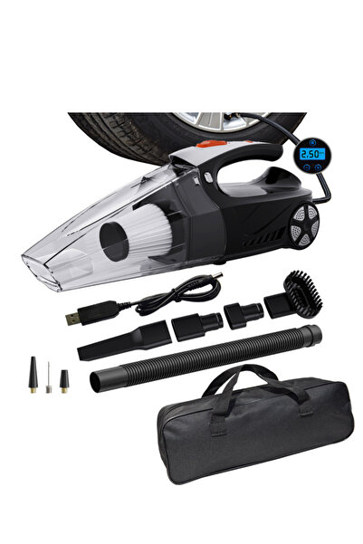 Shibo Mini Araç Süpürgesi ve Araç Lastik Şişirme Pompası - Hava Kompresörü - ...