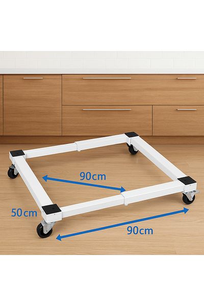 ALMUFARREJ Refrigerator/Washing Machine Adjustable Stand White 90x90cm