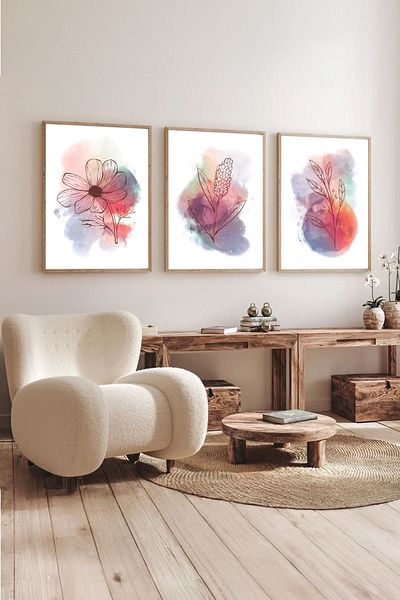 Dekorsiahome 3 Pcs Wood Frame Living Room Salon Kitchen Table Set Set3036