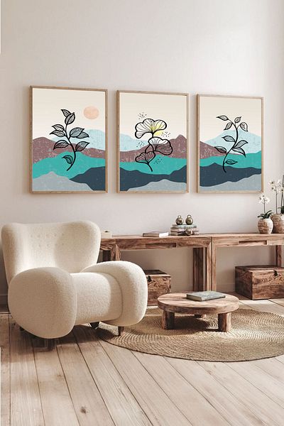 Dekorsiahome 3 Pcs Wood Frame Living Room Hall Kitchen Table Set Set3040